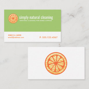 Natural Cleaning Service Orange Sponge Business Card