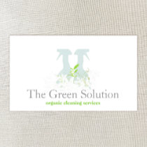 Natural Cleaning Service Spray Bottle Logo Business Card