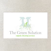 Natural Cleaning Service Spray Bottle Logo Business Card