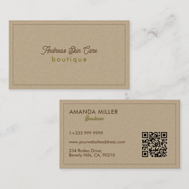 Natural Color Classic Line Texture Business Card (Front/Back)