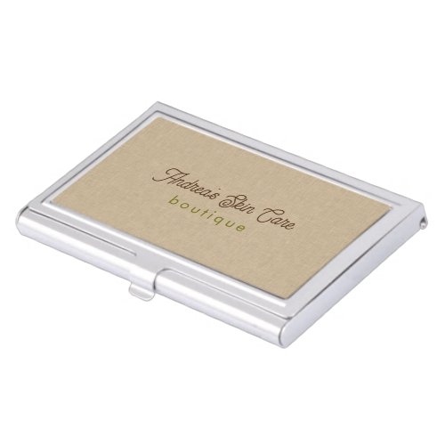 Natural Color Classic Line Texture Business Card Case