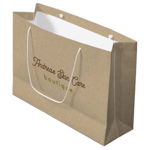 Natural Color Classic Line Texture Large Gift Bag