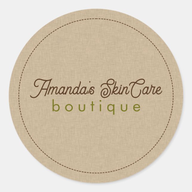 Natural Color Classic Line Texture Round Sticker (Front)