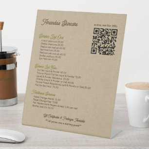 Natural Color Classic Line Texture Service List Pedestal Sign