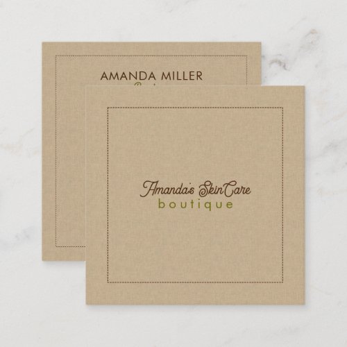 Natural Color Classic Line Texture Square Business Card