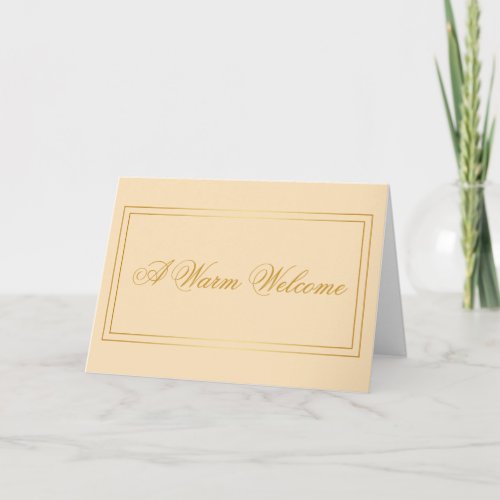 Natural Color with Gold Rectangle Box Welcome Card