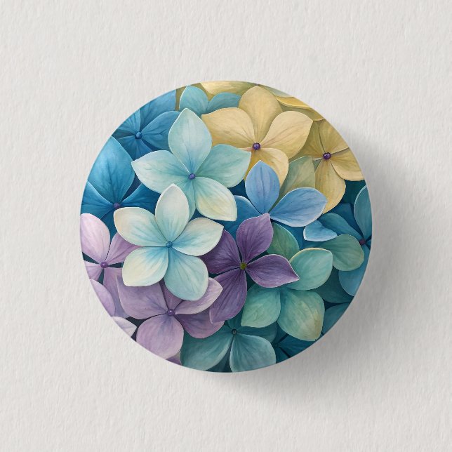 Natural colorful flowers  button (Front)