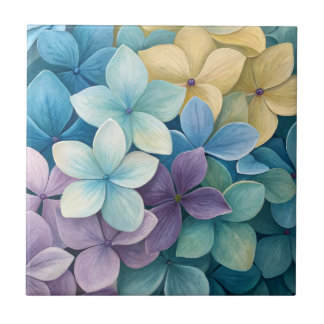 Natural colorful flowers ceramic tile