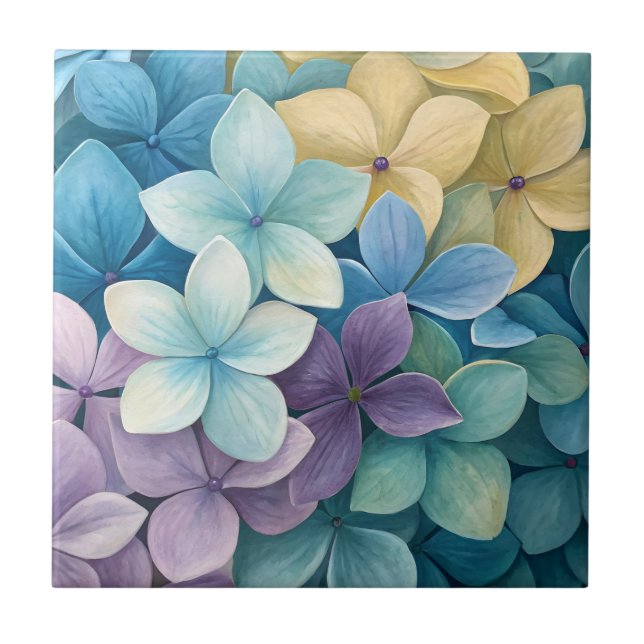 Natural colorful flowers  ceramic tile (Front)
