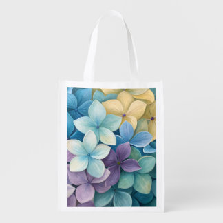 Natural colorful flowers grocery bag