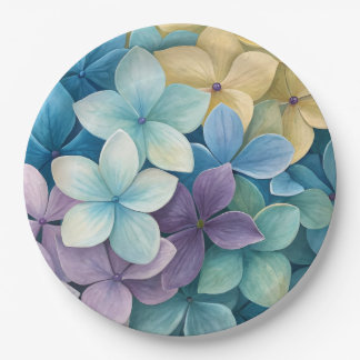 Natural colorful flowers paper plates