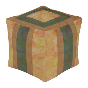 Natural Colors, Geometric Design Outdoor Pouf