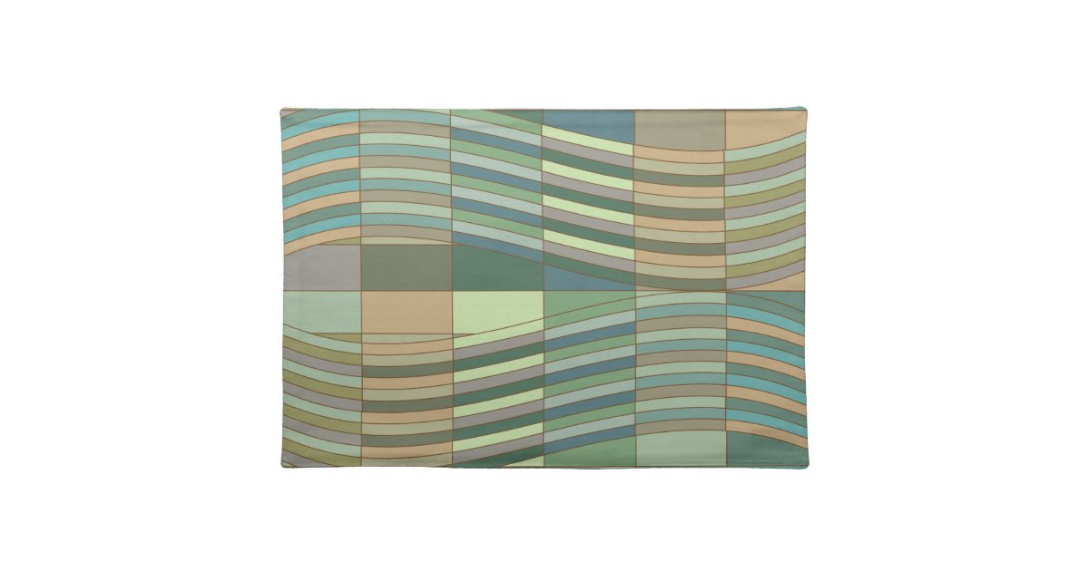 Natural Colors Wavy Rectangles Placemat