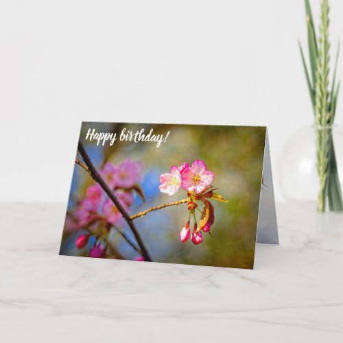 Natural Composition Of Sakura Flowers In Spring Card