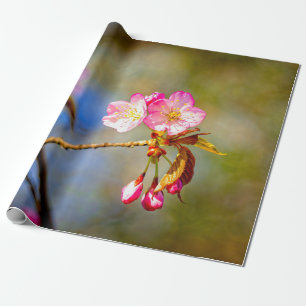 Natural Composition Of Sakura Flowers Wrapping Paper