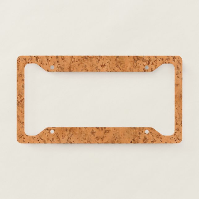 Natural Cork Look Wood Grain License Plate Frame (Front)