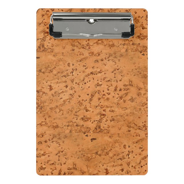 Natural Cork Look Wood Grain Mini Clipboard (Front)