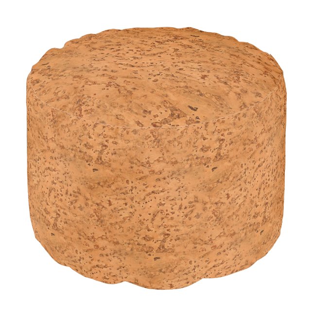Natural Cork Look Wood Grain Pouf (Angled Front)