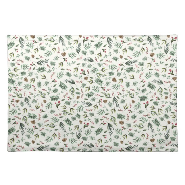 Natural Cream Nature Christmas Cloth Placemat (Front)