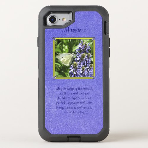 Natural Dainty Butterfly Moth With Irish Blessing OtterBox Defender iPhone SE87 Case