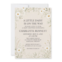 Natural Daisy Baby Shower Invitation
