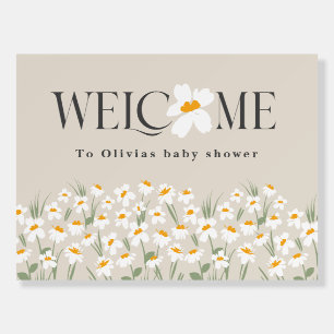 Natural daisy floral elegant baby shower welcome foam board