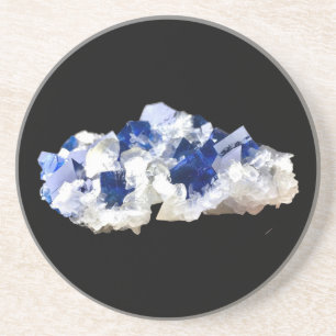 Natural Deep Blue Fluorite Crystal Ocean Energy  Coaster