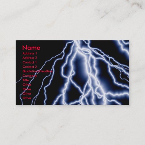 Natural Disasters lightning cards business Business Cards