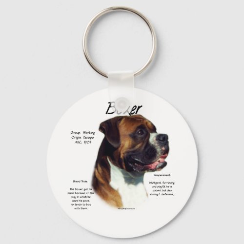 Natural Ear Boxer Meet the Breed Keychain