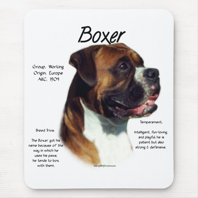 Natural Ear Boxer Meet the Breed Mouse Pad (Front)