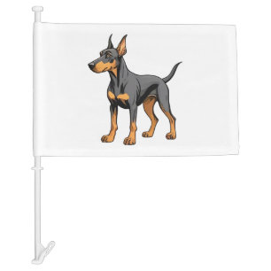 Natural Ear Doberman Art Print Classic T-Shirt Car Flag