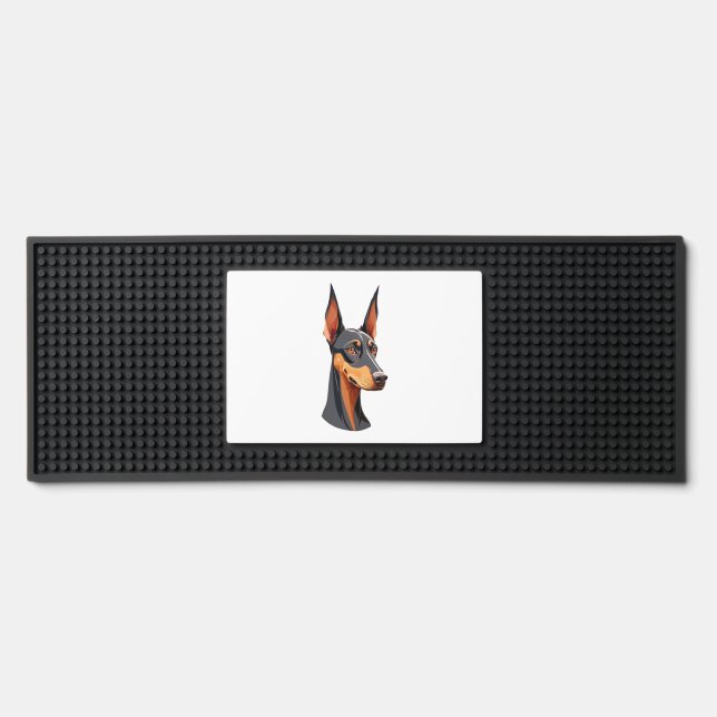 Natural Ear Doberman   Bar Mat (Front)