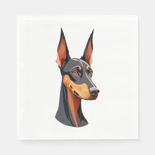 Natural Ear Doberman   Napkins (Front)