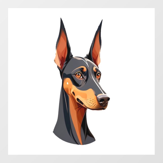 Natural Ear Doberman   Wall Decal (Front)