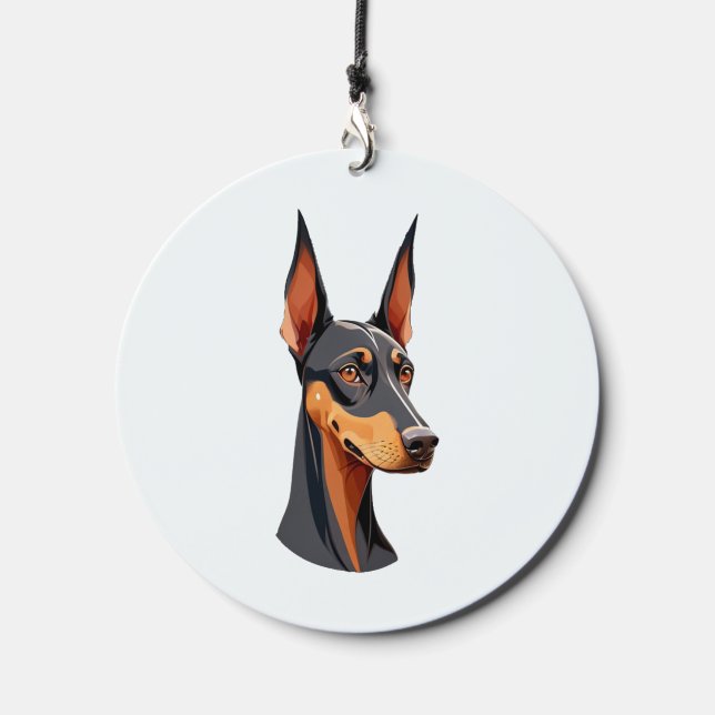 Natural Ear Doberman   Wind Chime (Front)