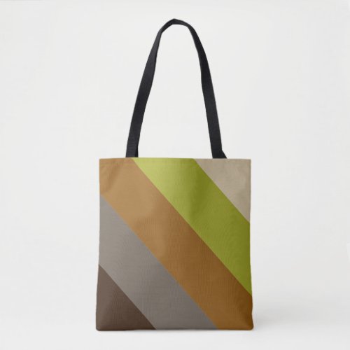 Natural Earth Colors Wide Diagonal Stripe Tote Bag