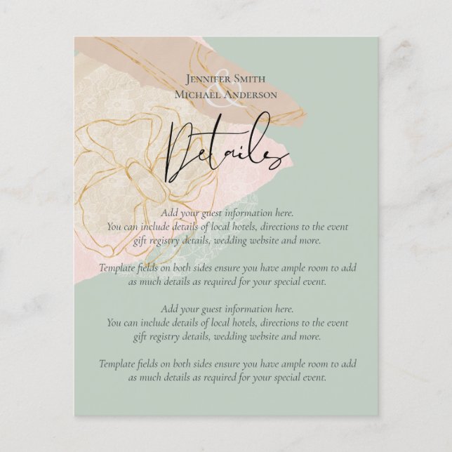 Natural Earth Sage Dusty Rose Blush Pink Wedding (Front)