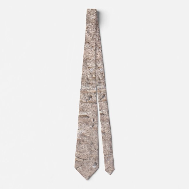 Natural Earth Stone Wall Texture Neck Tie (Front)