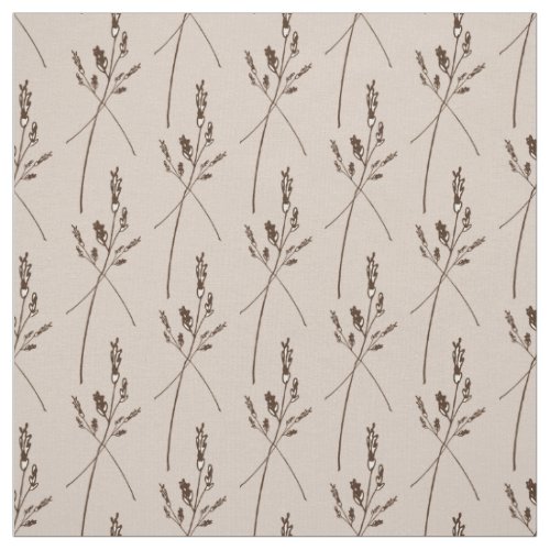Natural Earthy Color Wild Herbs Seamless Pattern Fabric