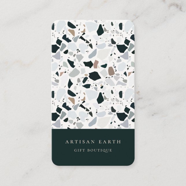 Natural Earthy Terrazzo Pattern Business Card (Front)