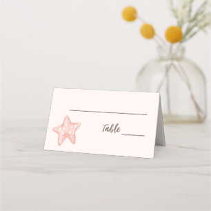 Natural Elegant Beach Seashell Folded Place Card