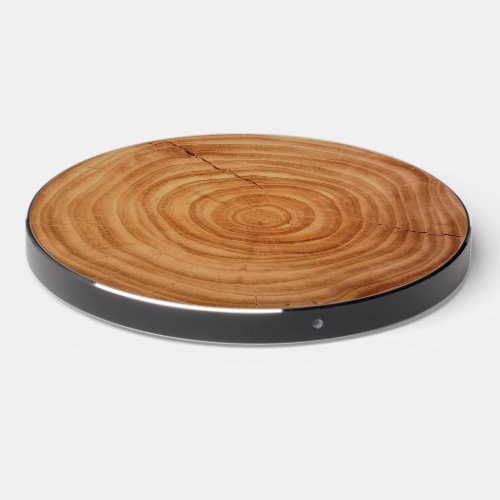 Natural Elm Wood Slice Look Wireless Charger