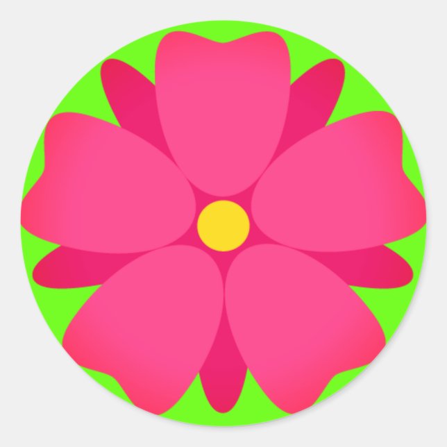 Natural Emoji Flower Classic Round Sticker (Front)