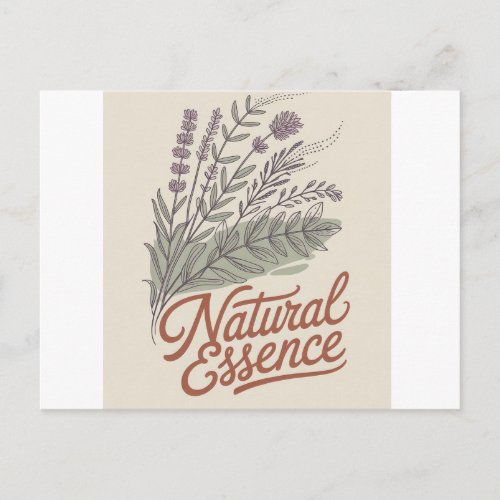 Natural Essence Vintage Botanical Wildflower  Holiday Postcard