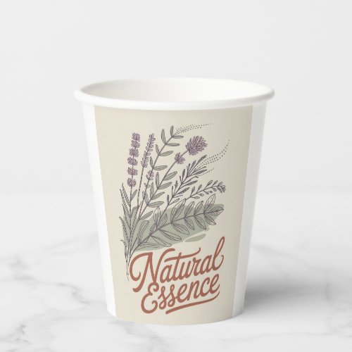 Natural Essence Vintage Botanical Wildflower  Paper Cups