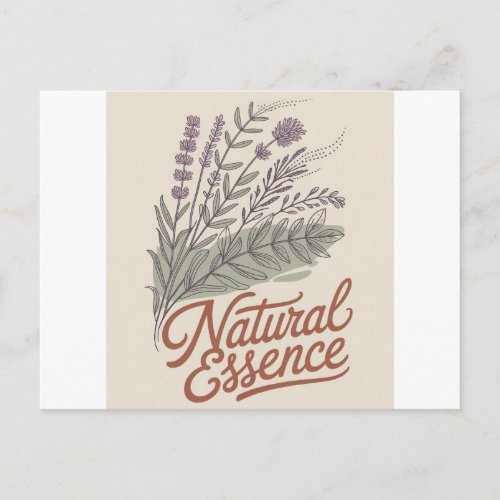 Natural Essence Vintage Botanical Wildflower Postcard