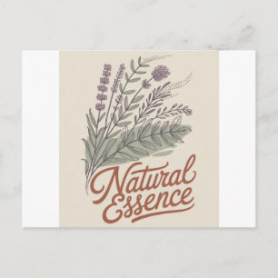 Natural Essence Vintage Botanical Wildflower Postcard