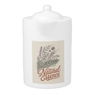 Natural Essence Vintage Botanical Wildflower Teapot