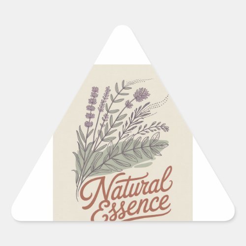 Natural Essence Vintage Botanical Wildflower Triangle Sticker