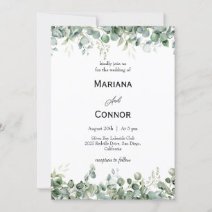 Natural Eucalyptus Greenery Wedding Invitation